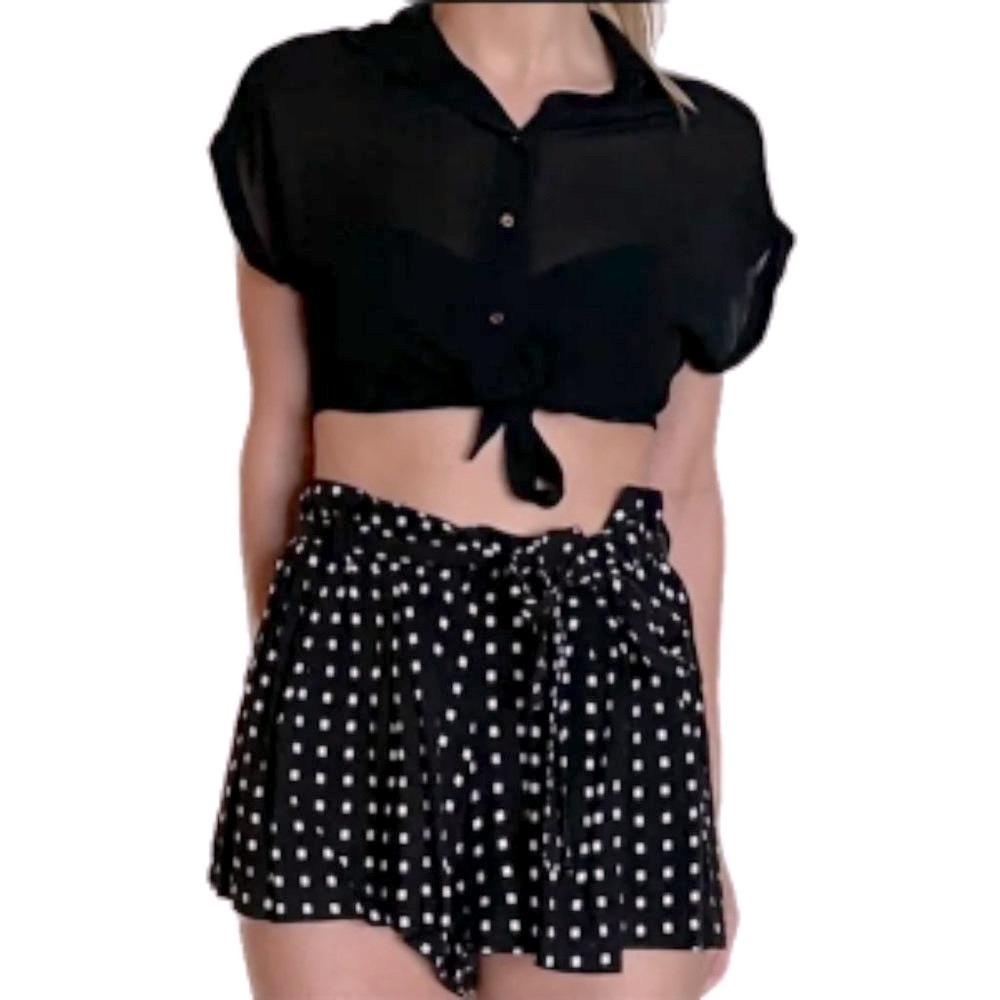 AQUA at Bloomingdale’s Black Checker Shorts